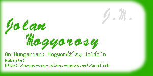 jolan mogyorosy business card